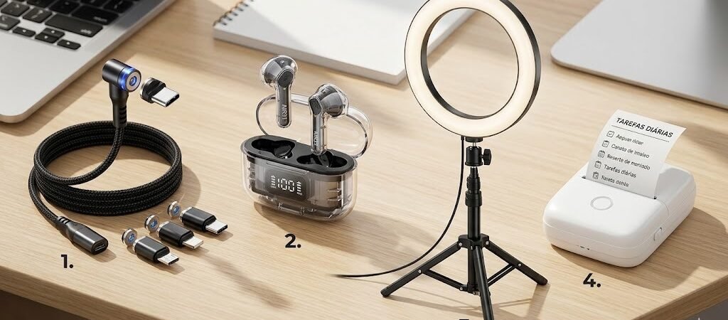 4 Gadgets Baratinhos da Shopee para Turbinar o seu Setup e Home Office