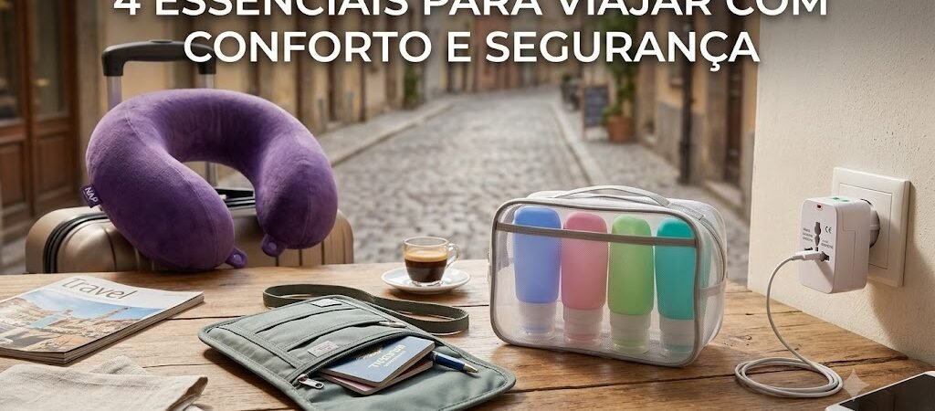 Essenciais de Viagem: 4 Acessórios para voar com total conforto e segurança