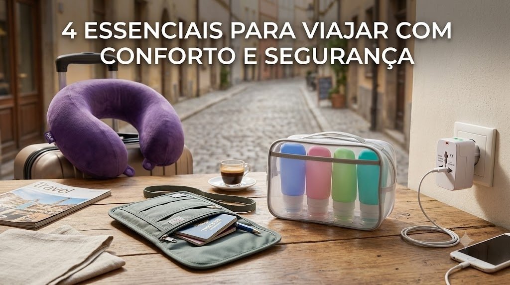 Essenciais de Viagem: 4 Acessórios para voar com total conforto e segurança